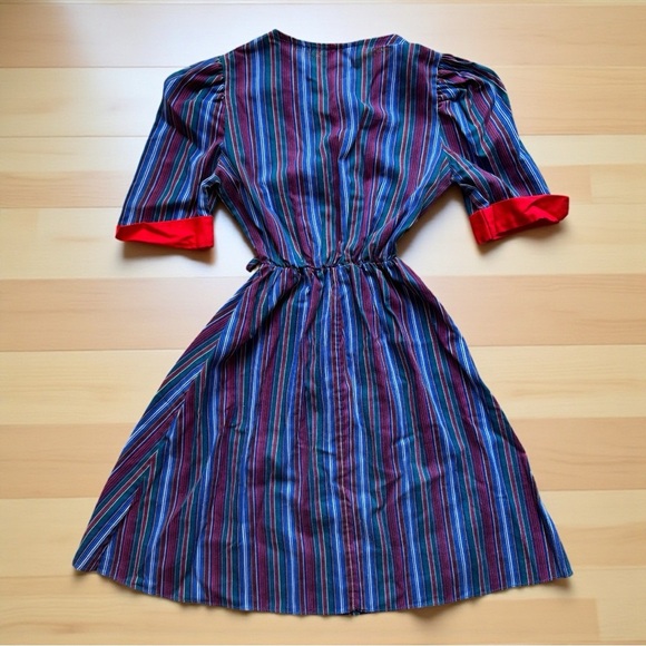 Vintage Jane Darling Kids Striped Dress – Union Made in USA – Girls Size 10 - Picture 3 of 10